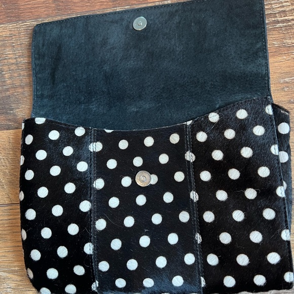 CLUB MONACO Calf Hair Polka Dot Clutch - Picture 10 of 11